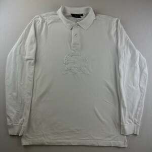 October's Very Own OVO Crest Embroidered Long Sleeve Polo Shirt White